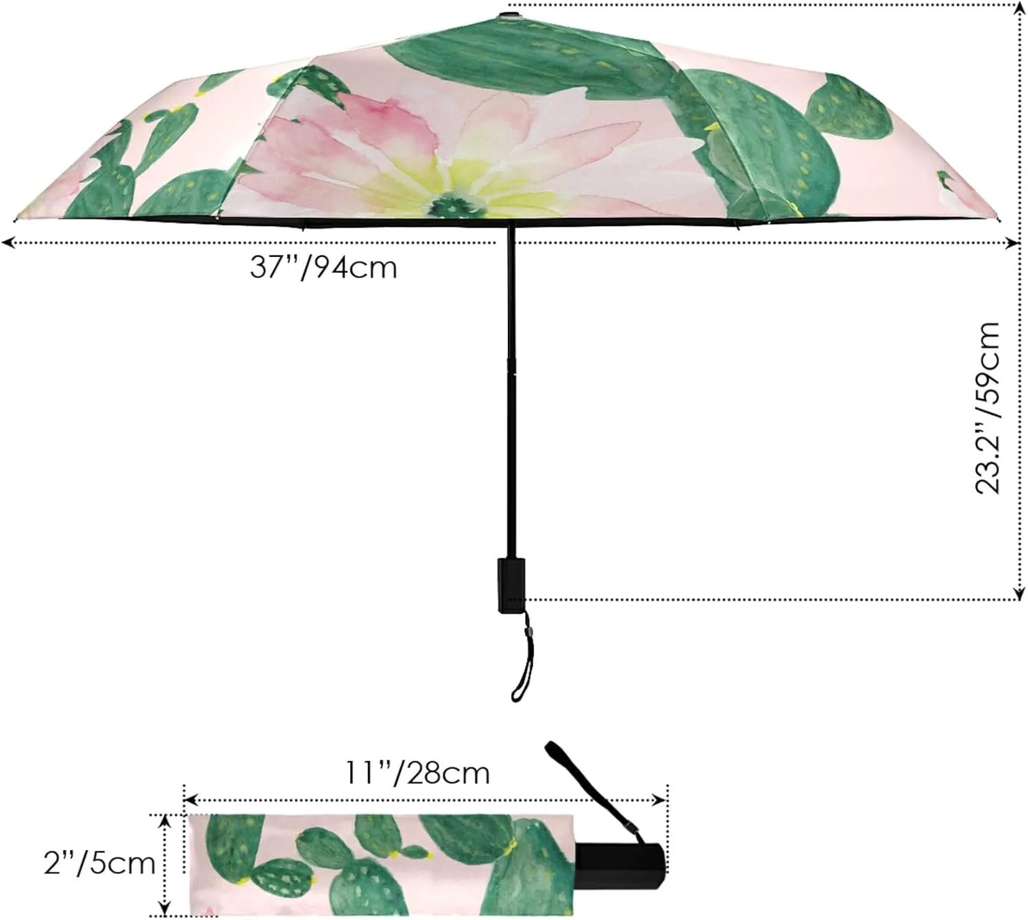 Oyihfvs Parasol Folding Umbrella, Reinforced Windproof Waterproof, Portable Compact Anti-UV Sun Rain Protection for Travel Outdoor