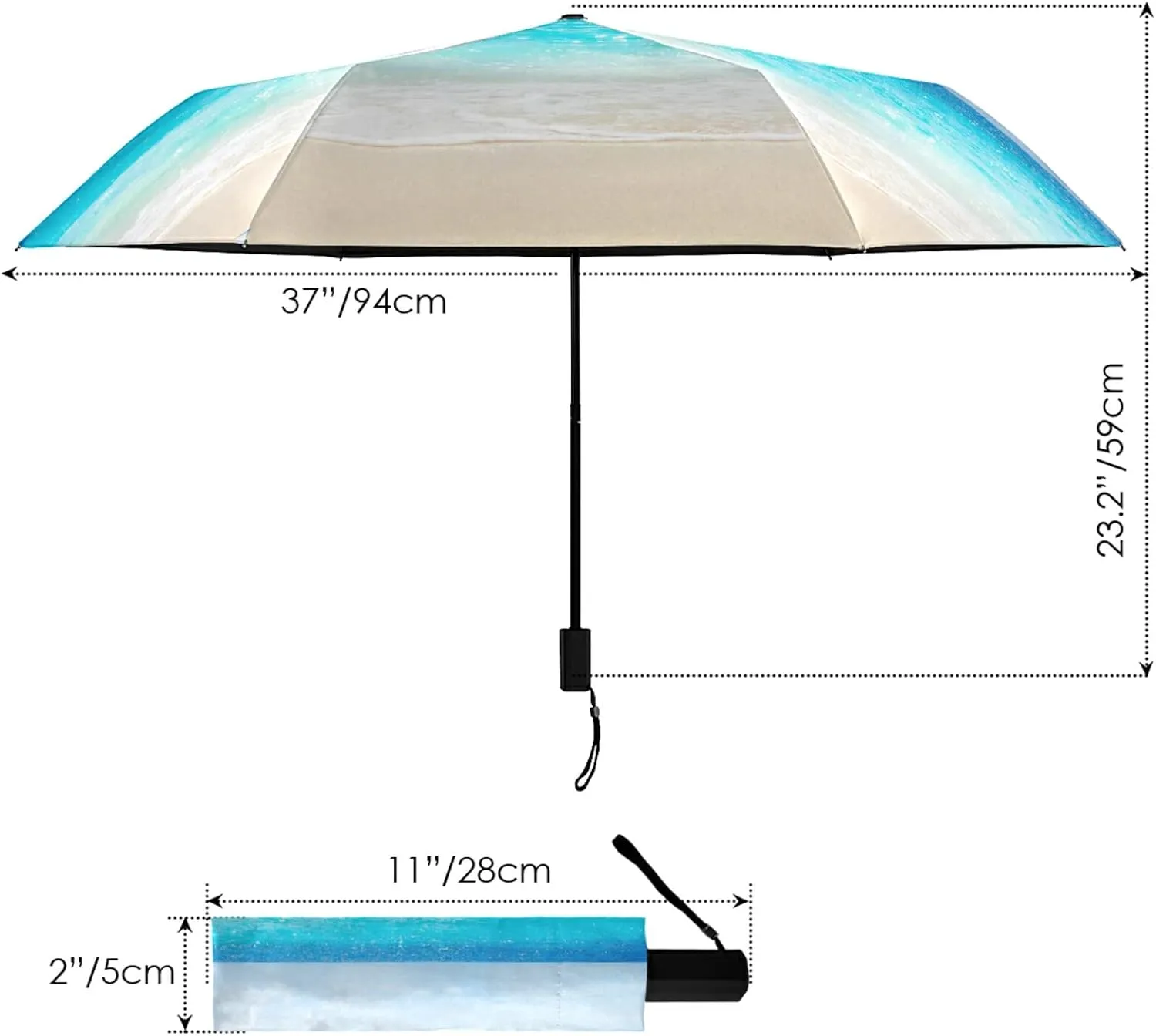 Oyihfvs Parasol Folding Umbrella, Reinforced Windproof Waterproof, Portable Compact Anti-UV Sun Rain Protection for Travel Outdoor