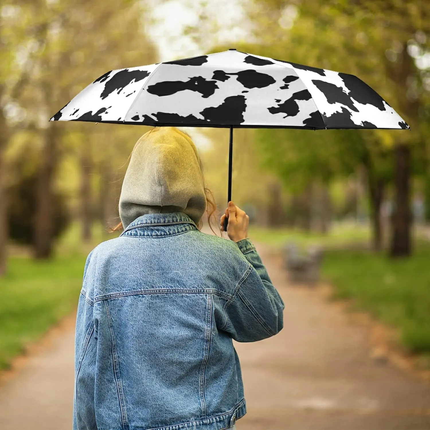 Oyihfvs Parasol Folding Umbrella, Reinforced Windproof Waterproof, Portable Compact Anti-UV Sun Rain Protection for Travel Outdoor