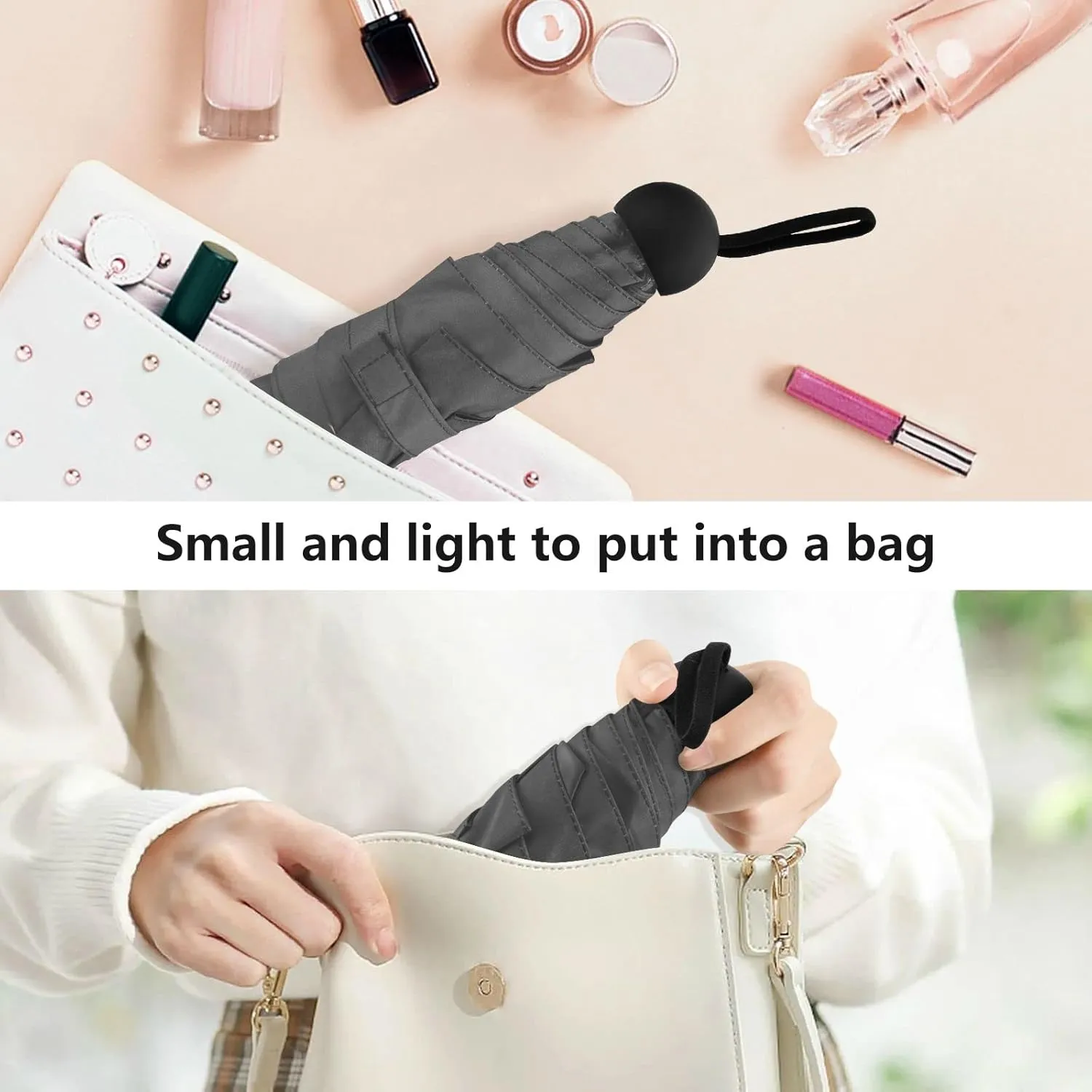 Oyihfvs Parasol Folding Umbrella, Reinforced Windproof Waterproof, Portable Compact Anti-UV Sun Rain Protection for Travel Outdoor