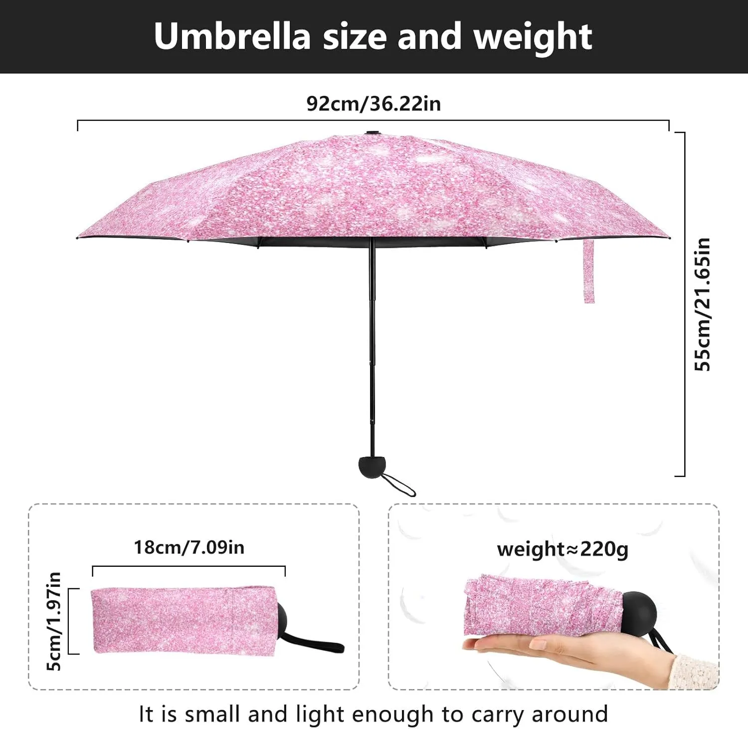 Oyihfvs Parasol Folding Umbrella, Reinforced Windproof Waterproof, Portable Compact Anti-UV Sun Rain Protection for Travel Outdoor