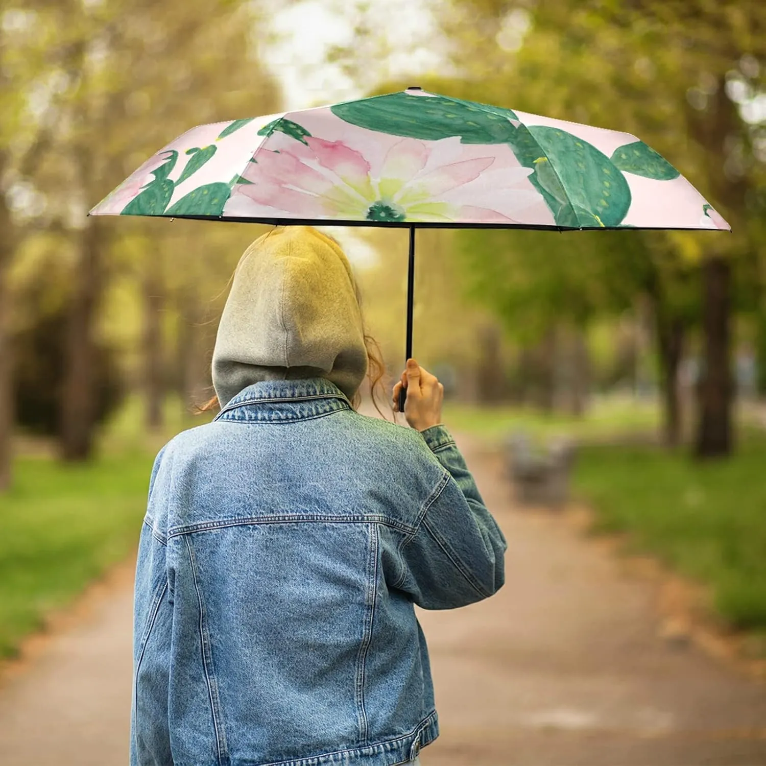 Oyihfvs Parasol Folding Umbrella, Reinforced Windproof Waterproof, Portable Compact Anti-UV Sun Rain Protection for Travel Outdoor