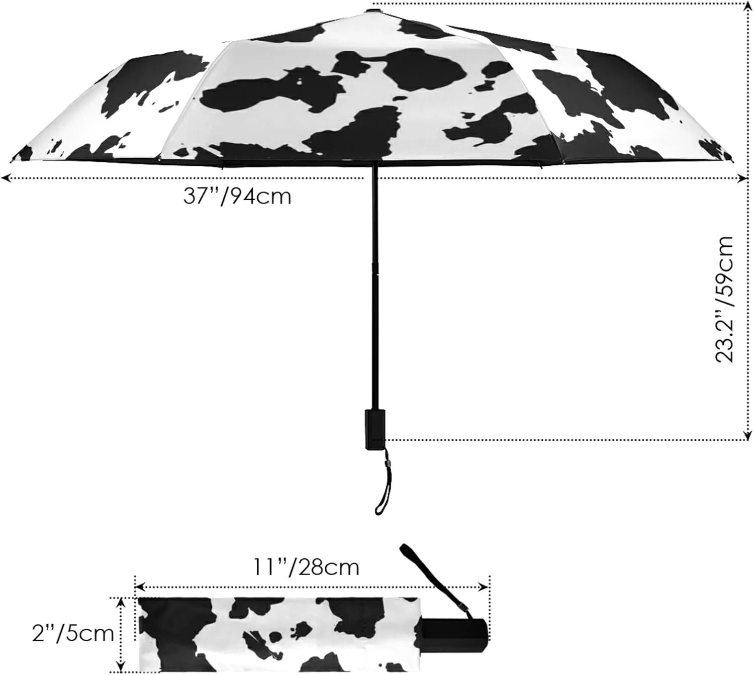 Oyihfvs Parasol Folding Umbrella, Reinforced Windproof Waterproof, Portable Compact Anti-UV Sun Rain Protection for Travel Outdoor