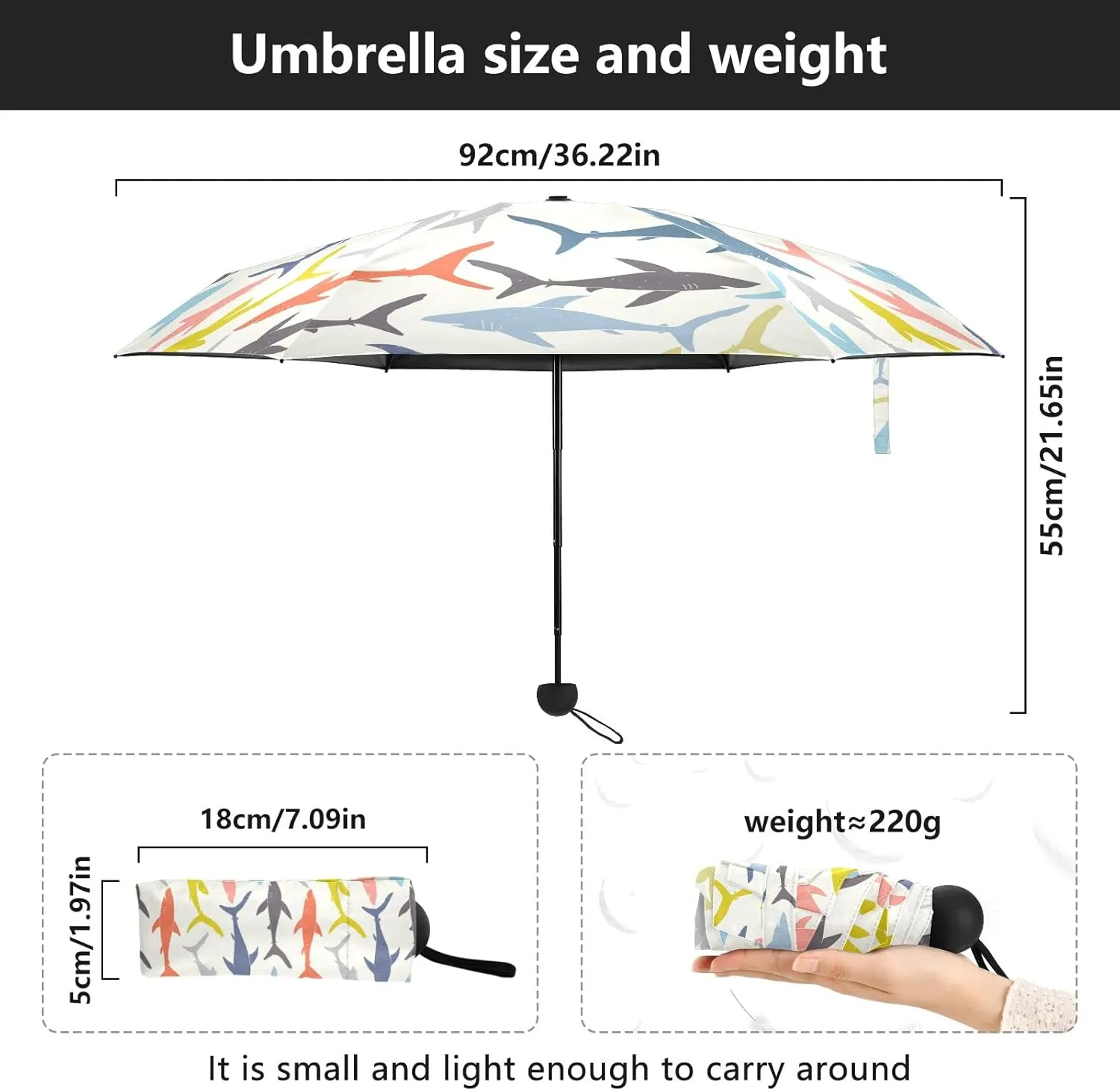 Oyihfvs Parasol Folding Umbrella, Reinforced Windproof Waterproof, Portable Compact Anti-UV Sun Rain Protection for Travel Outdoor