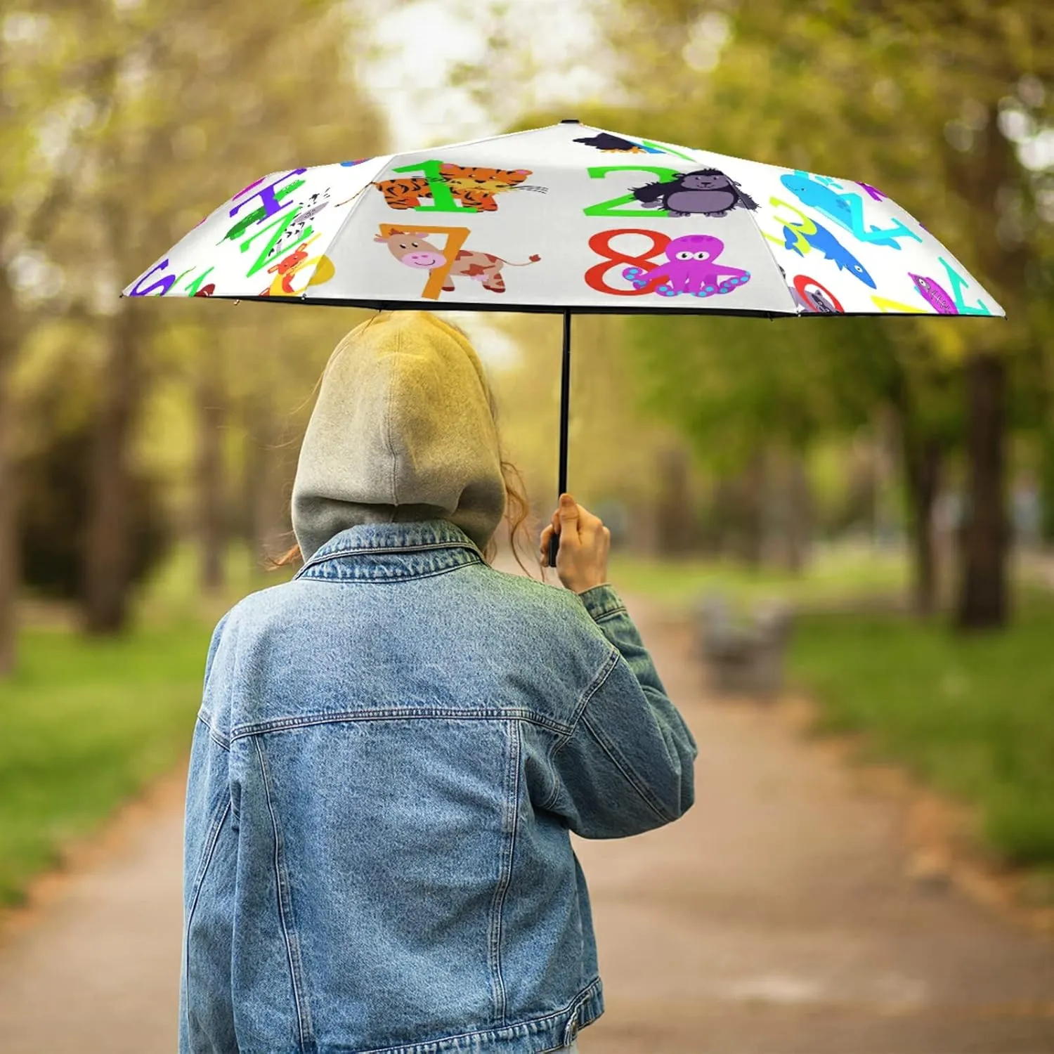 Oyihfvs Parasol Folding Umbrella, Reinforced Windproof Waterproof, Portable Compact Anti-UV Sun Rain Protection for Travel Outdoor