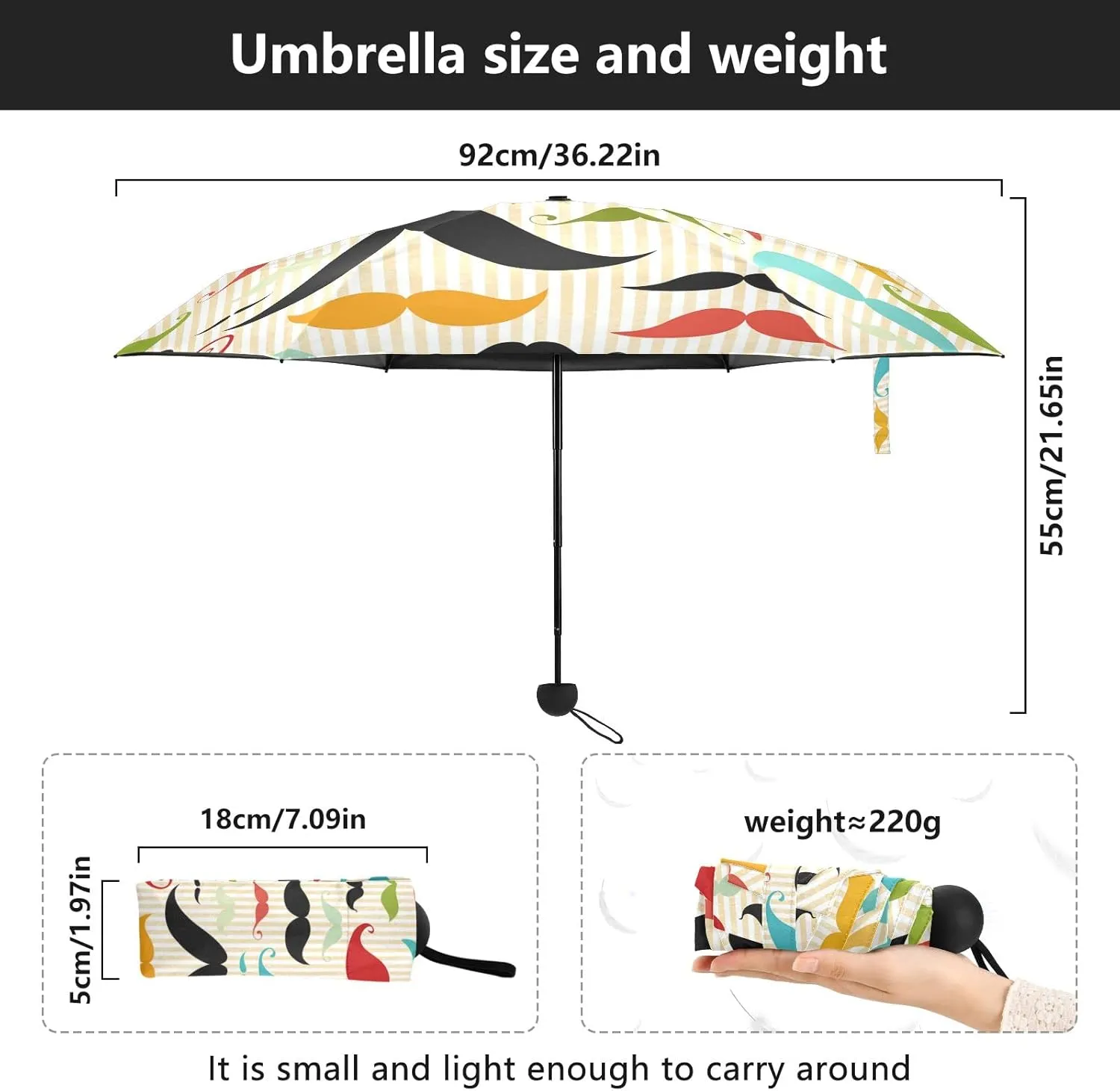 Oyihfvs Parasol Folding Umbrella, Reinforced Windproof Waterproof, Portable Compact Anti-UV Sun Rain Protection for Travel Outdoor