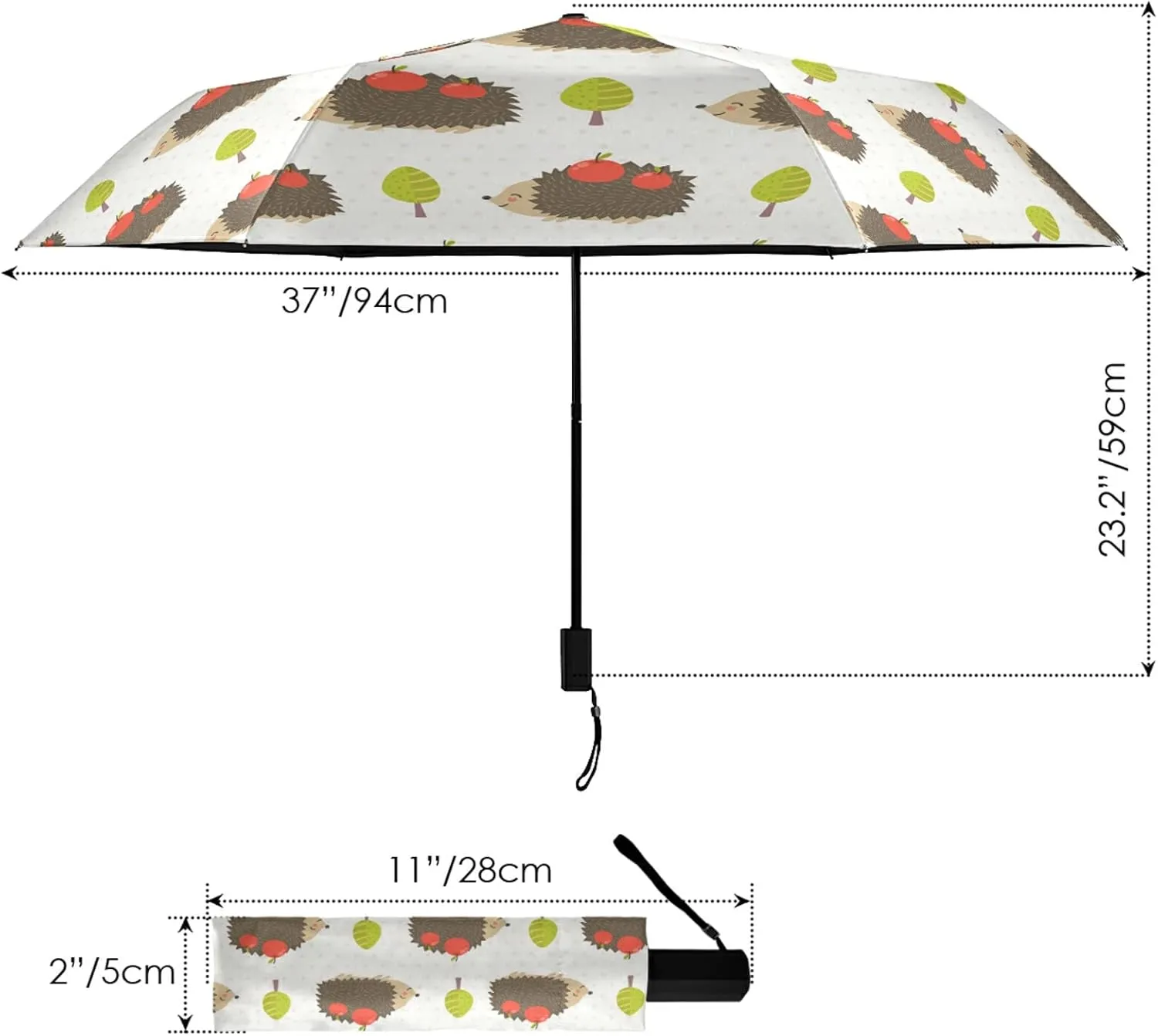 Oyihfvs Parasol Folding Umbrella, Reinforced Windproof Waterproof, Portable Compact Anti-UV Sun Rain Protection for Travel Outdoor