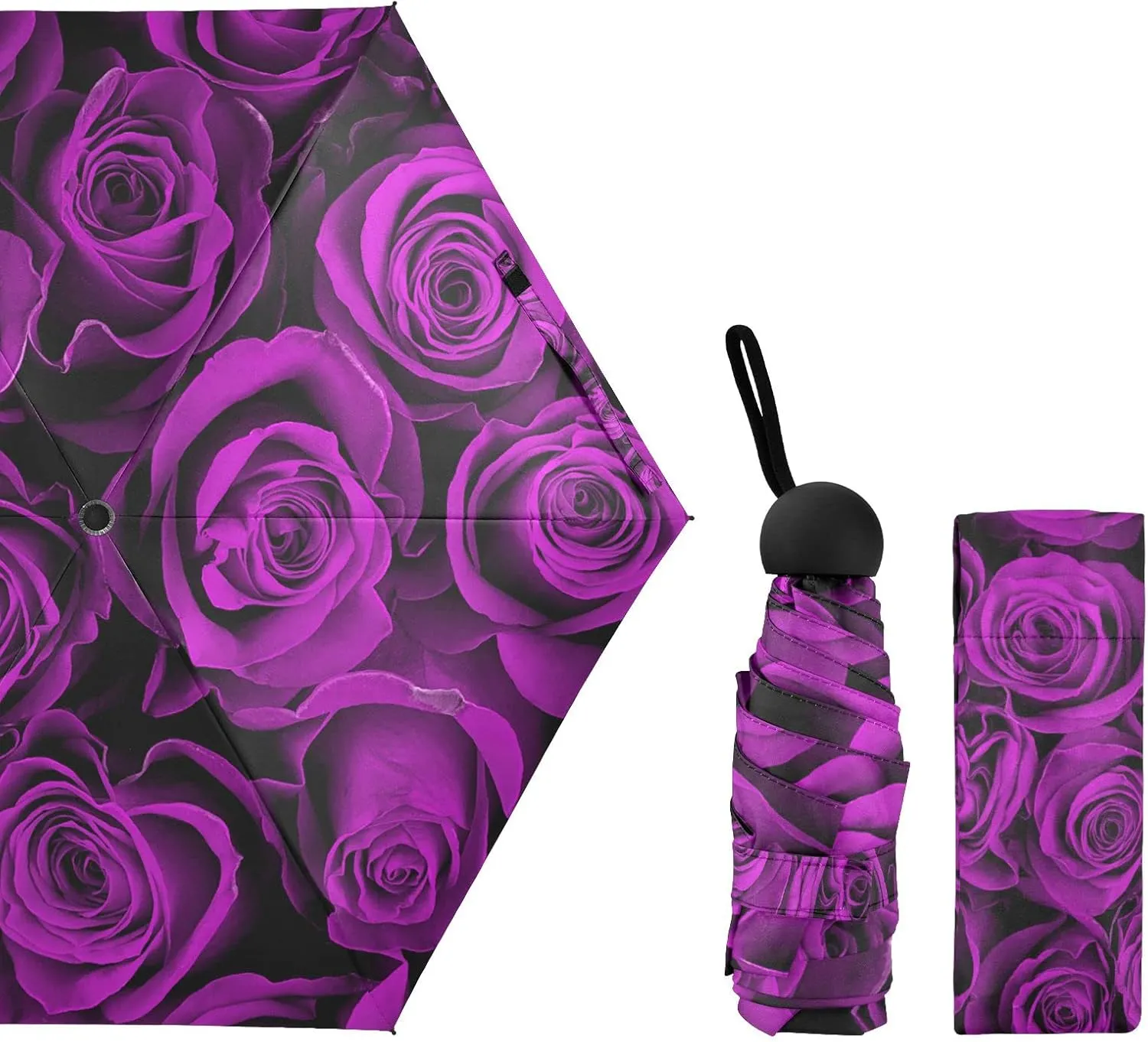 Oyihfvs Parasol Folding Umbrella, Reinforced Windproof Waterproof, Portable Compact Anti-UV Sun Rain Protection for Travel Outdoor