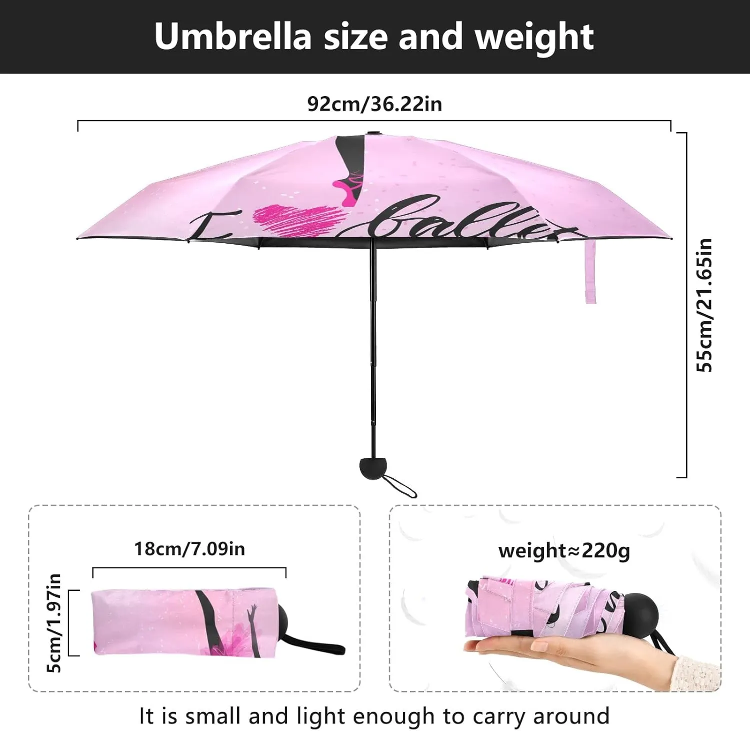 Oyihfvs Parasol Folding Umbrella, Reinforced Windproof Waterproof, Portable Compact Anti-UV Sun Rain Protection for Travel Outdoor