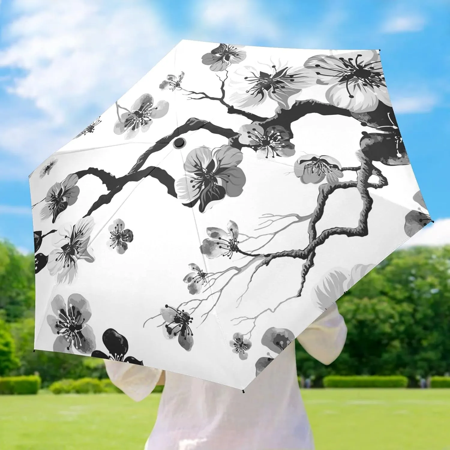 Oyihfvs Parasol Folding Umbrella, Reinforced Windproof Waterproof, Portable Compact Anti-UV Sun Rain Protection for Travel Outdoor