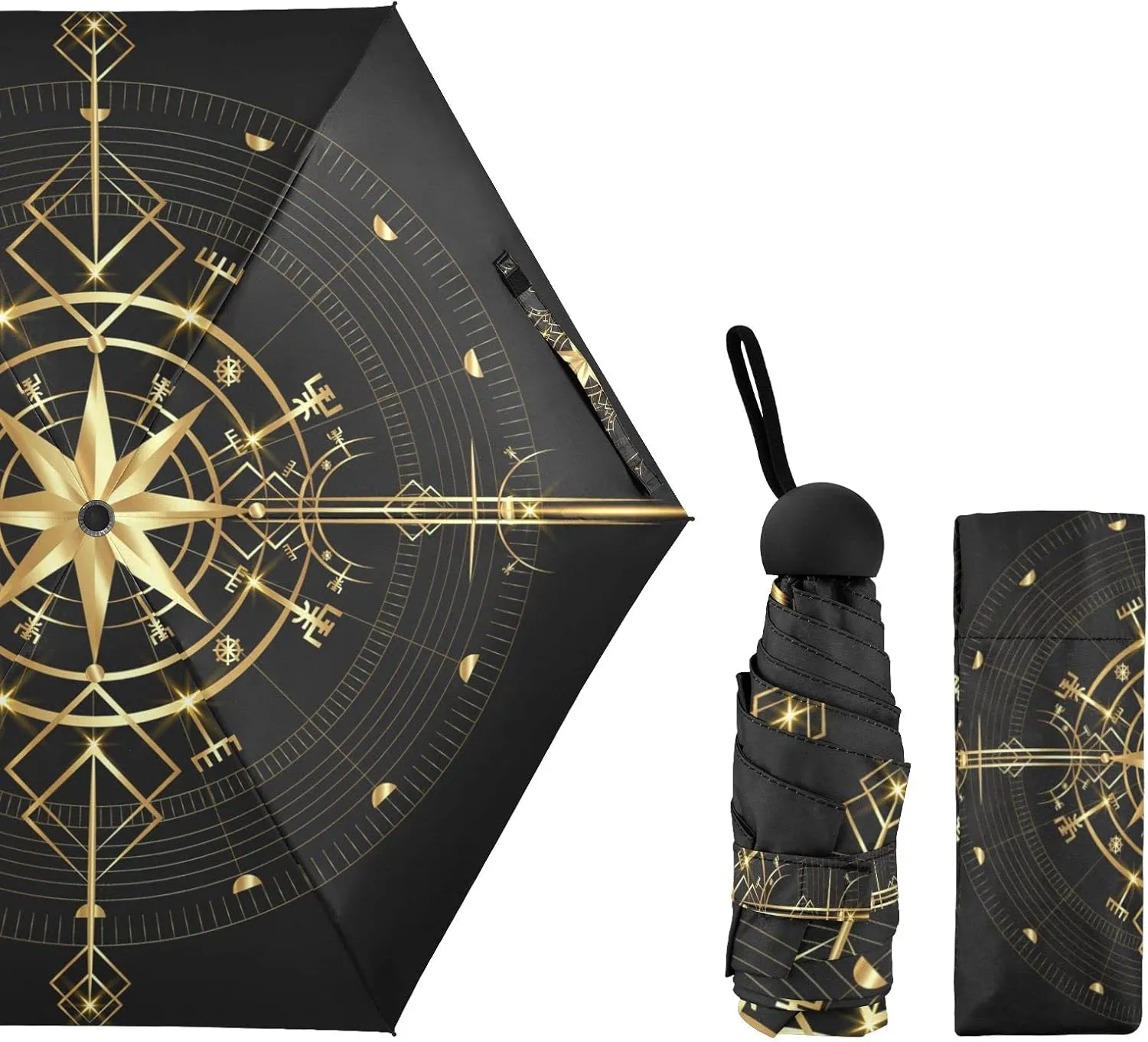 Oyihfvs Parasol Folding Umbrella, Reinforced Windproof Waterproof, Portable Compact Anti-UV Sun Rain Protection for Travel Outdoor