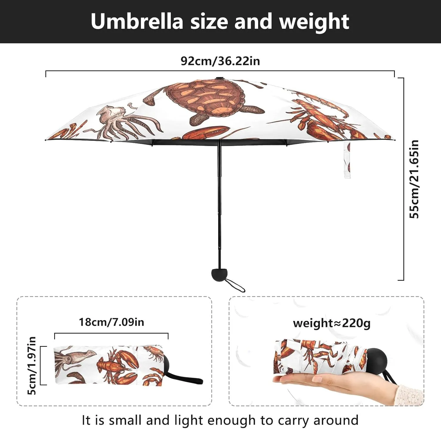 Oyihfvs Parasol Folding Umbrella, Reinforced Windproof Waterproof, Portable Compact Anti-UV Sun Rain Protection for Travel Outdoor