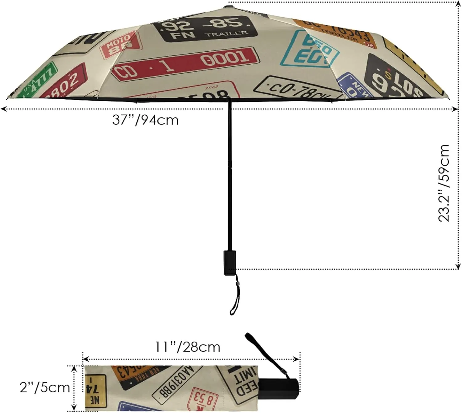 Oyihfvs Parasol Folding Umbrella, Reinforced Windproof Waterproof, Portable Compact Anti-UV Sun Rain Protection for Travel Outdoor