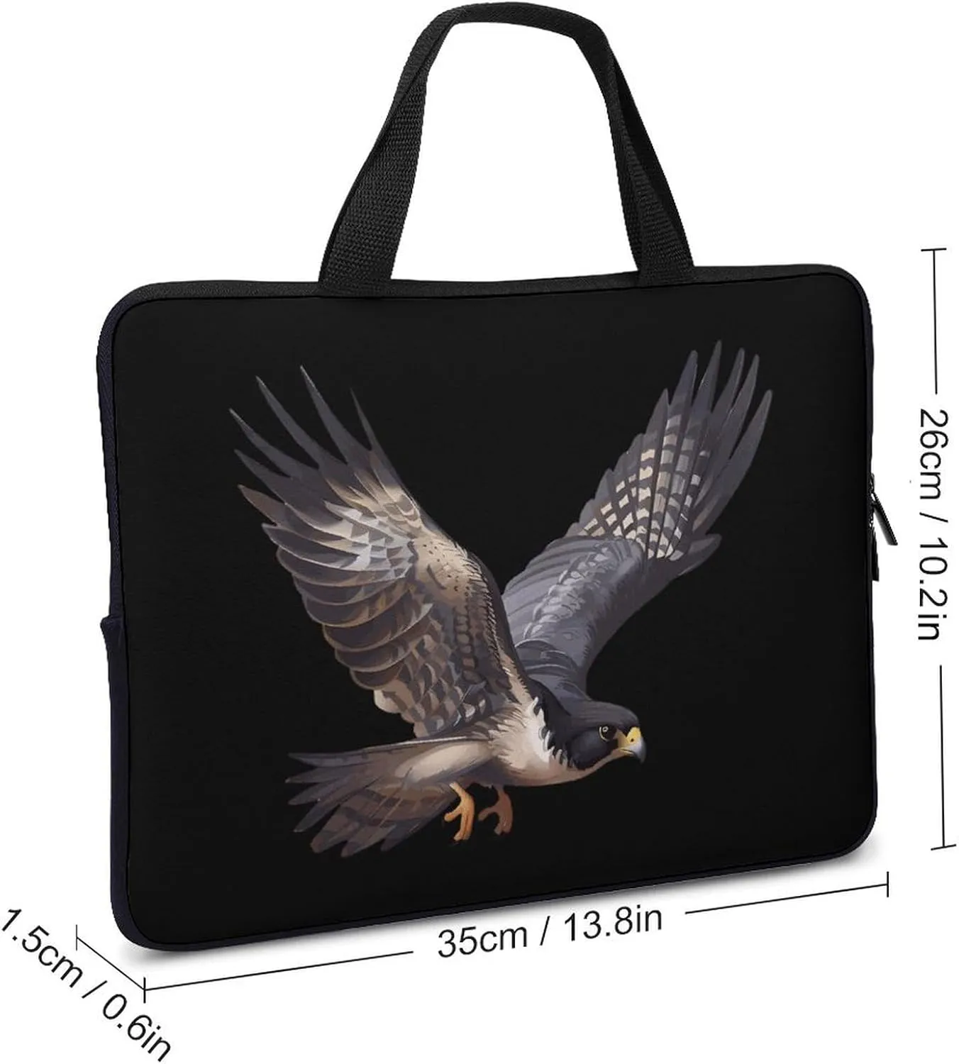 Peregrine Falcon Flying Laptop Sleeve Bag Printed Protective Laptop Case Briefcase Handbag for 10/12/13/15/17 Inch