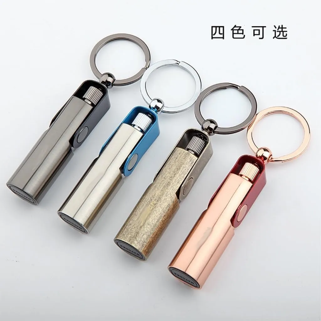 Permanent Match Waterproof Kerosene Lighter, Repeatable Flint Keychain Use, Outdoor Emergency Survival Camping Gift for Men(H)