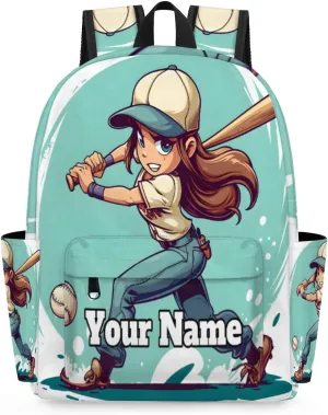 Personalized Baseball Ball Preschool Toddler Backpack for Boys Girls Custom Kids Name Small Bookbags Kindergarten Elementary Backpack, Baseball Player