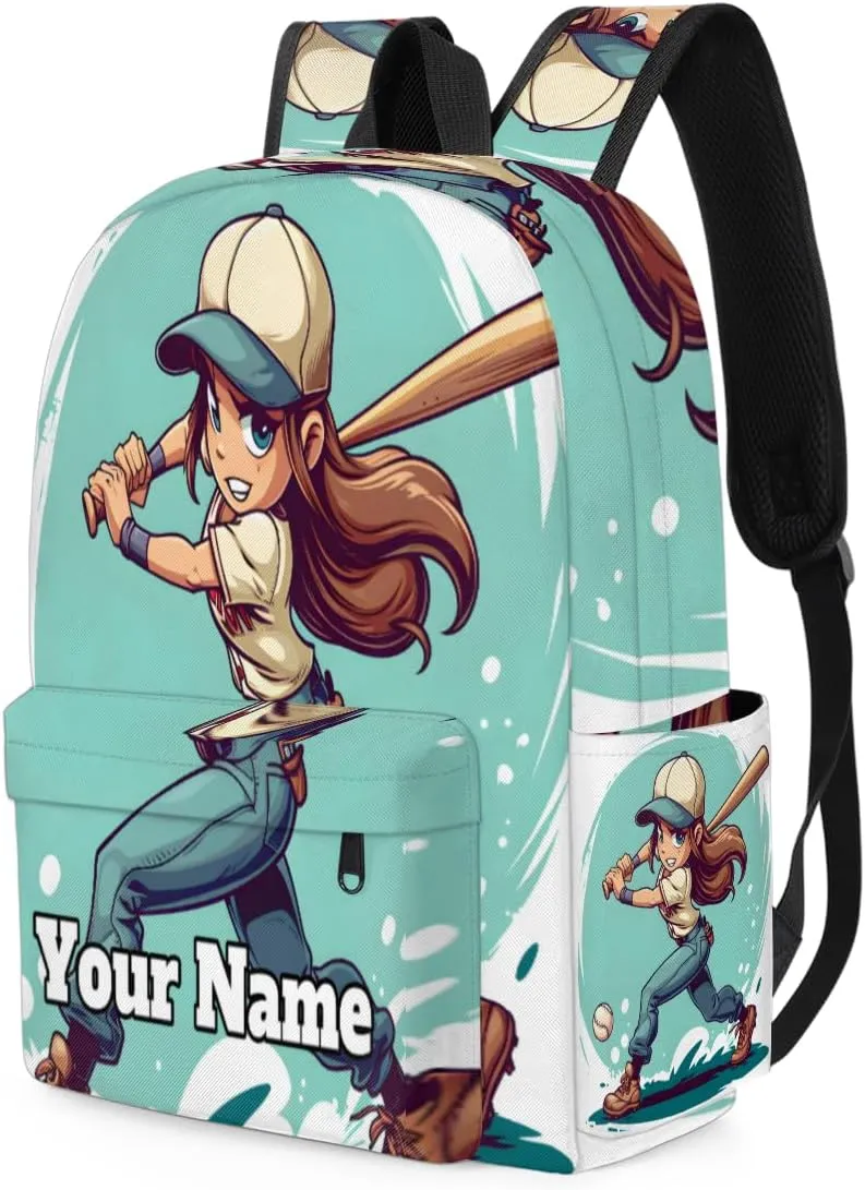 Personalized Baseball Ball Preschool Toddler Backpack for Boys Girls Custom Kids Name Small Bookbags Kindergarten Elementary Backpack, Baseball Player