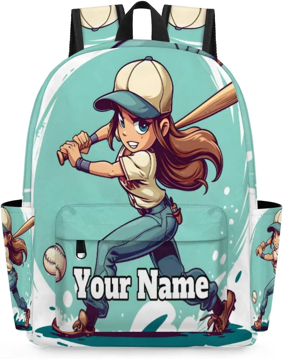 Personalized Baseball Ball Preschool Toddler Backpack for Boys Girls Custom Kids Name Small Bookbags Kindergarten Elementary Backpack, Baseball Player