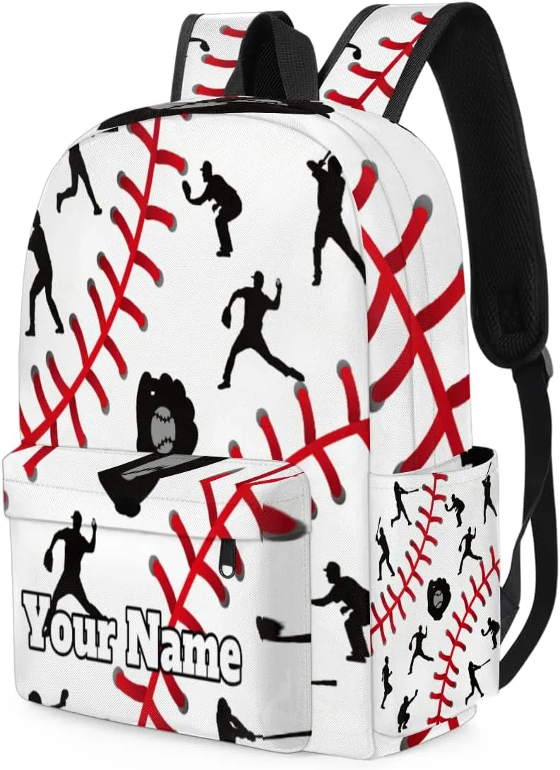 Personalized Baseball Themed Preschool Toddler Backpack for Boys Girls Custom Kids Name Small Bookbags Kindergarten Elementary Backpack, Sports