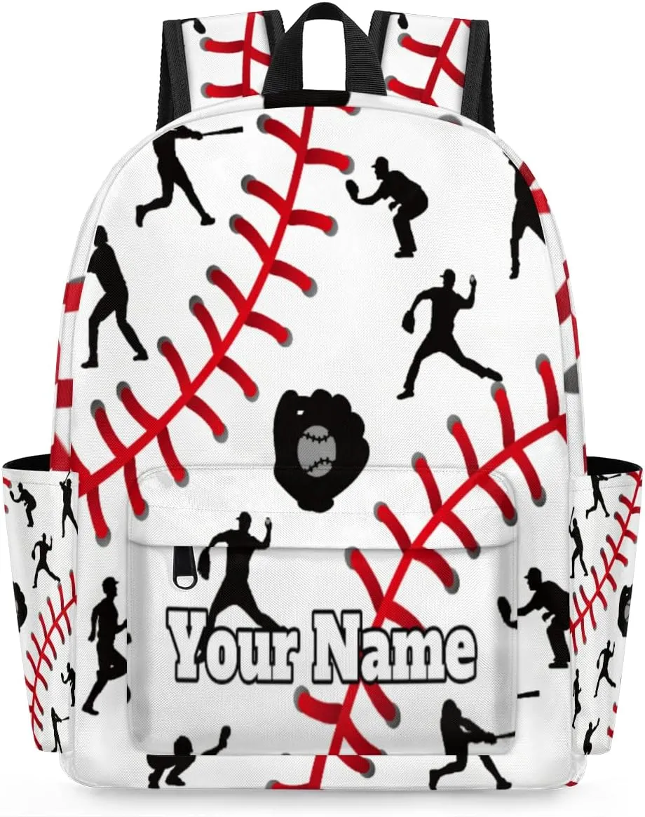 Personalized Baseball Themed Preschool Toddler Backpack for Boys Girls Custom Kids Name Small Bookbags Kindergarten Elementary Backpack, Sports