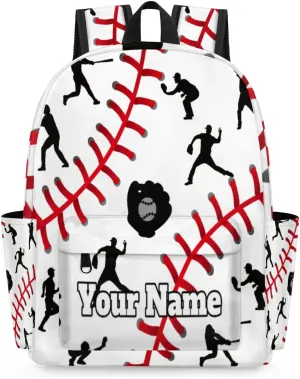 Personalized Baseball Themed Preschool Toddler Backpack for Boys Girls Custom Kids Name Small Bookbags Kindergarten Elementary Backpack, Sports