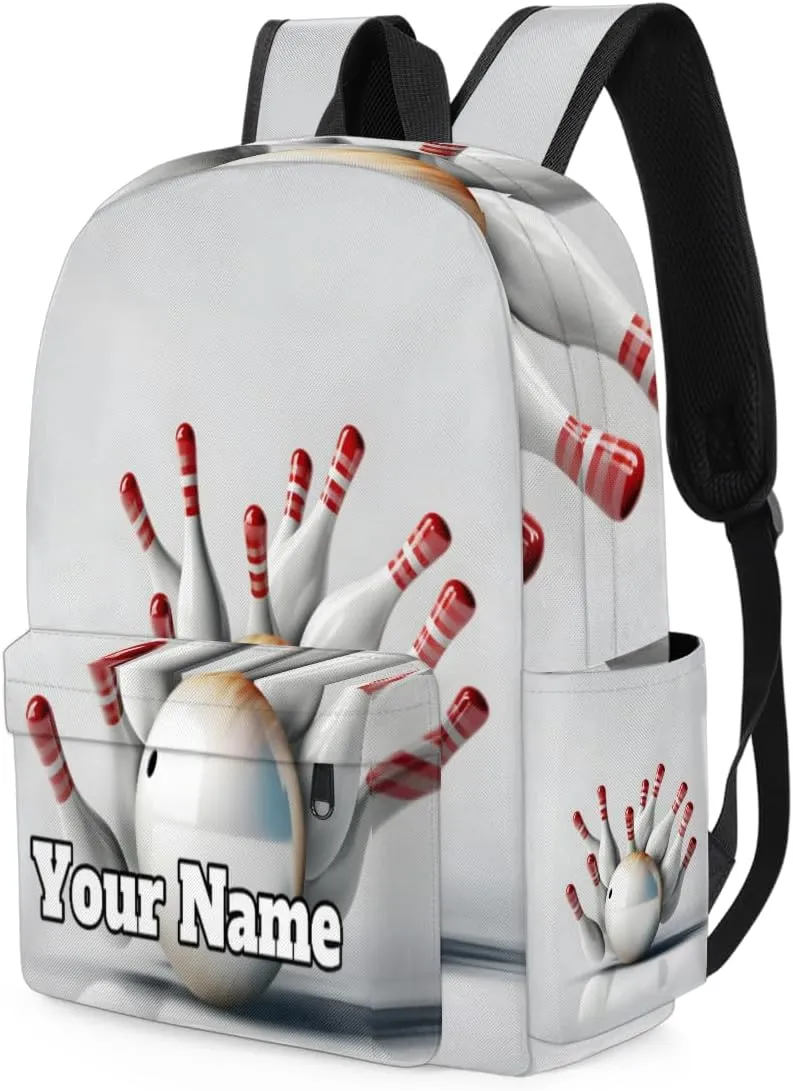 Personalized Bowling Ball Preschool Toddler Backpack for Boys Girls Custom Kids Name Small Bookbags Kindergarten Elementary Backpack, Bowling Sport