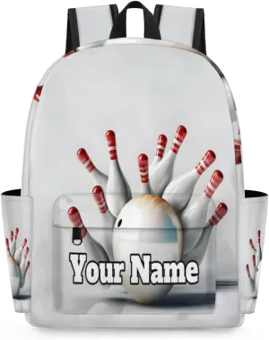 Personalized Bowling Ball Preschool Toddler Backpack for Boys Girls Custom Kids Name Small Bookbags Kindergarten Elementary Backpack, Bowling Sport