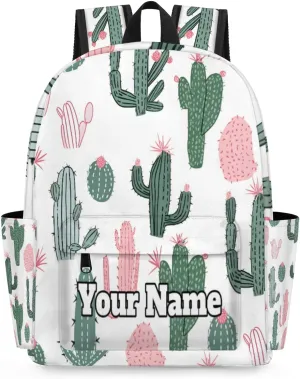 Personalized Cactus Preschool Toddler Backpack for Boys Girls Custom Kids Name Small Bookbags Kindergarten Elementary Backpack, Cute