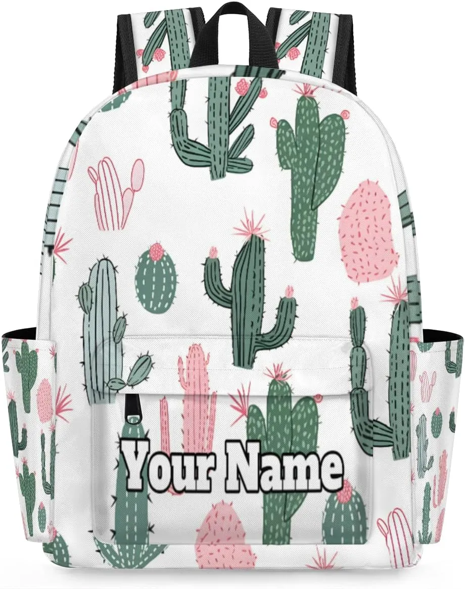 Personalized Cactus Preschool Toddler Backpack for Boys Girls Custom Kids Name Small Bookbags Kindergarten Elementary Backpack, Cute
