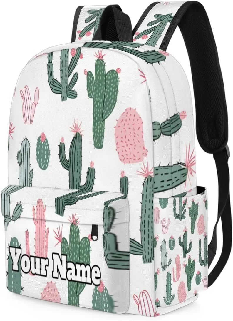 Personalized Cactus Preschool Toddler Backpack for Boys Girls Custom Kids Name Small Bookbags Kindergarten Elementary Backpack, Cute