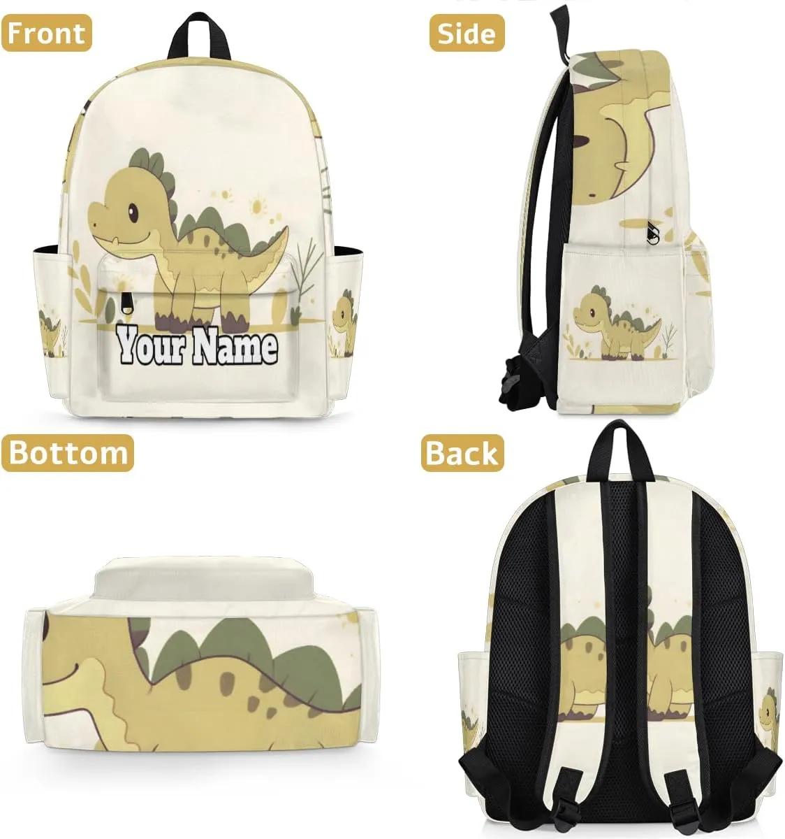 Personalized Cartoon Dinosaur Preschool Toddler Backpack for Boys Girls Custom Kids Name Small Bookbags Kindergarten Elementary Backpack, Dinosaur