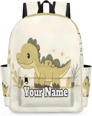 Personalized Cartoon Dinosaur Preschool Toddler Backpack for Boys Girls Custom Kids Name Small Bookbags Kindergarten Elementary Backpack, Dinosaur