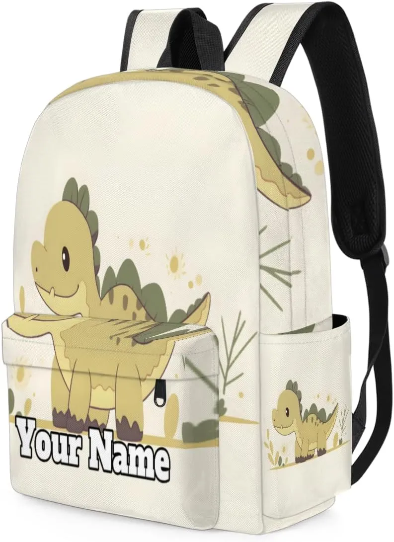 Personalized Cartoon Dinosaur Preschool Toddler Backpack for Boys Girls Custom Kids Name Small Bookbags Kindergarten Elementary Backpack, Dinosaur