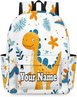 Personalized Dinosaur Preschool Toddler Backpack for Boys Girls Custom Kids Name Small Bookbags Kindergarten Elementary Backpack, Cute Dinosaur