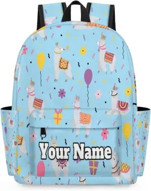 Personalized Llama Preschool Toddler Backpack for Boys Girls Custom Kids Name Small Bookbags Kindergarten Elementary Backpack, Cute Alpaca Llama