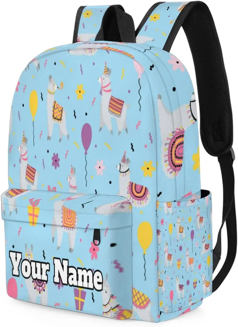 Personalized Llama Preschool Toddler Backpack for Boys Girls Custom Kids Name Small Bookbags Kindergarten Elementary Backpack, Cute Alpaca Llama