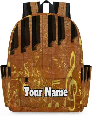 Personalized Piano Keyboard Preschool Toddler Backpack for Boys Girls Custom Kids Name Small Bookbags Kindergarten Elementary Backpack, Musical Notes