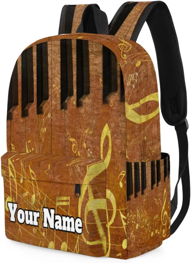 Personalized Piano Keyboard Preschool Toddler Backpack for Boys Girls Custom Kids Name Small Bookbags Kindergarten Elementary Backpack, Musical Notes