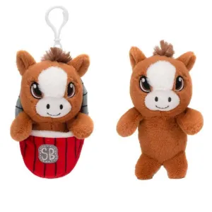Plush Swaddle Horse with Clip Brown 4.5In