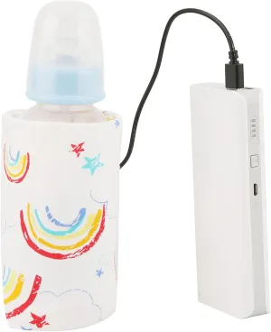 Portable Bottle Keep Warm, USB Travel Milk Heat Keeper, Baby Bottle Keep Warmer for Car Tavel, Storage Cover Insulation Thermostat(Red, 12)