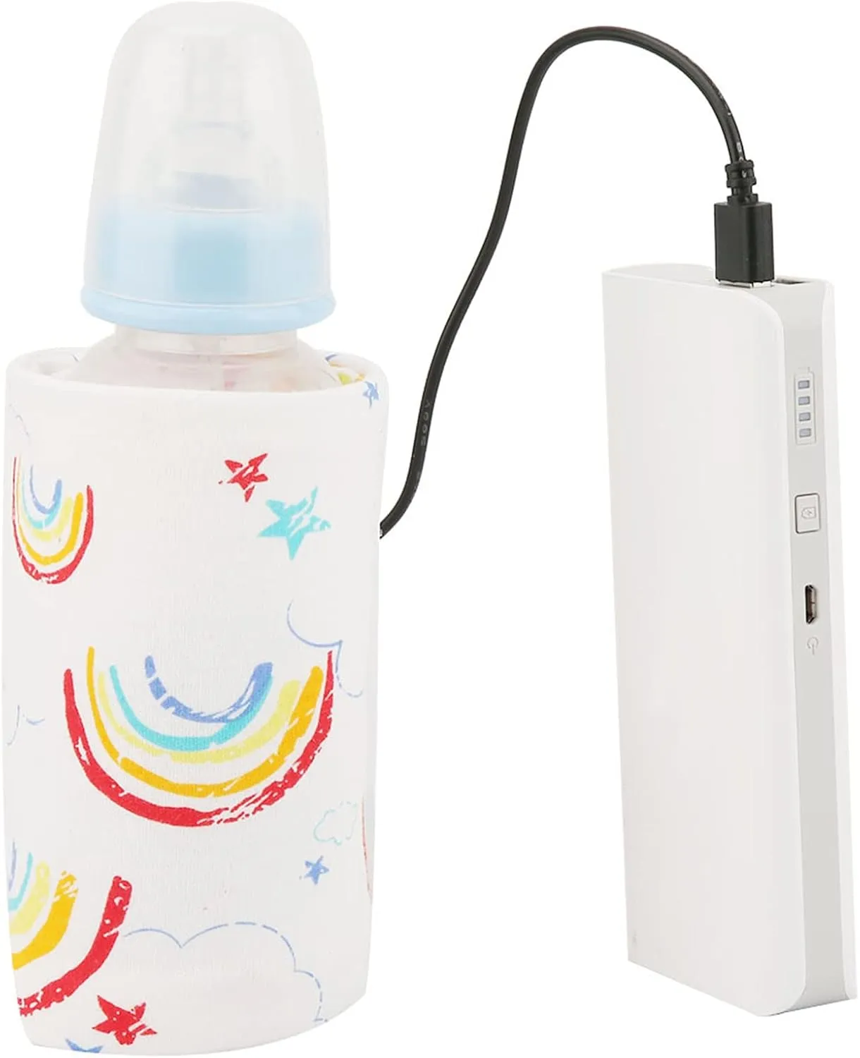 Portable Bottle Keep Warm, USB Travel Milk Heat Keeper, Baby Bottle Keep Warmer for Car Tavel, Storage Cover Insulation Thermostat(Red, 12)