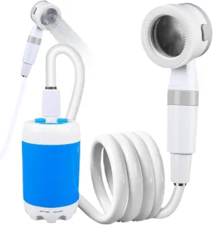 Portable Outdoor Shower, Portable Shower for Camping- Compact Handheld USB Camping Showerhead - for Camping, Hiking, Travel, Car Washing, Pet Cleaning