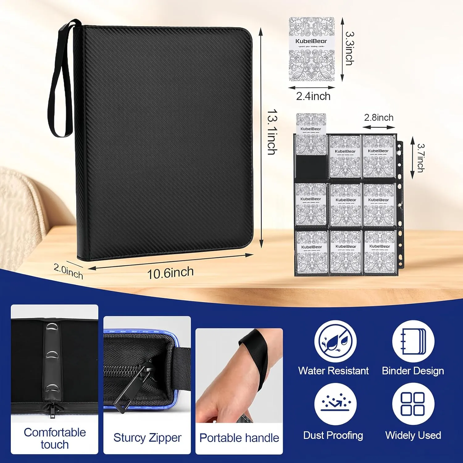 Premium 9-Pocket Card Binder – 720 Collection Binder Folder Card Album Card Holder Fit for MTG Football Play Cards (Black, 9 Pocket)