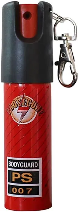Pro Secure PS-007 Self Defense Pepper Spray, 20ml, Mini Size with Keychain, Red