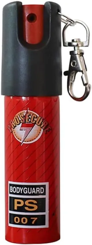 Pro Secure PS-007 Self Defense Pepper Spray, 20ml, Mini Size with Keychain, Red