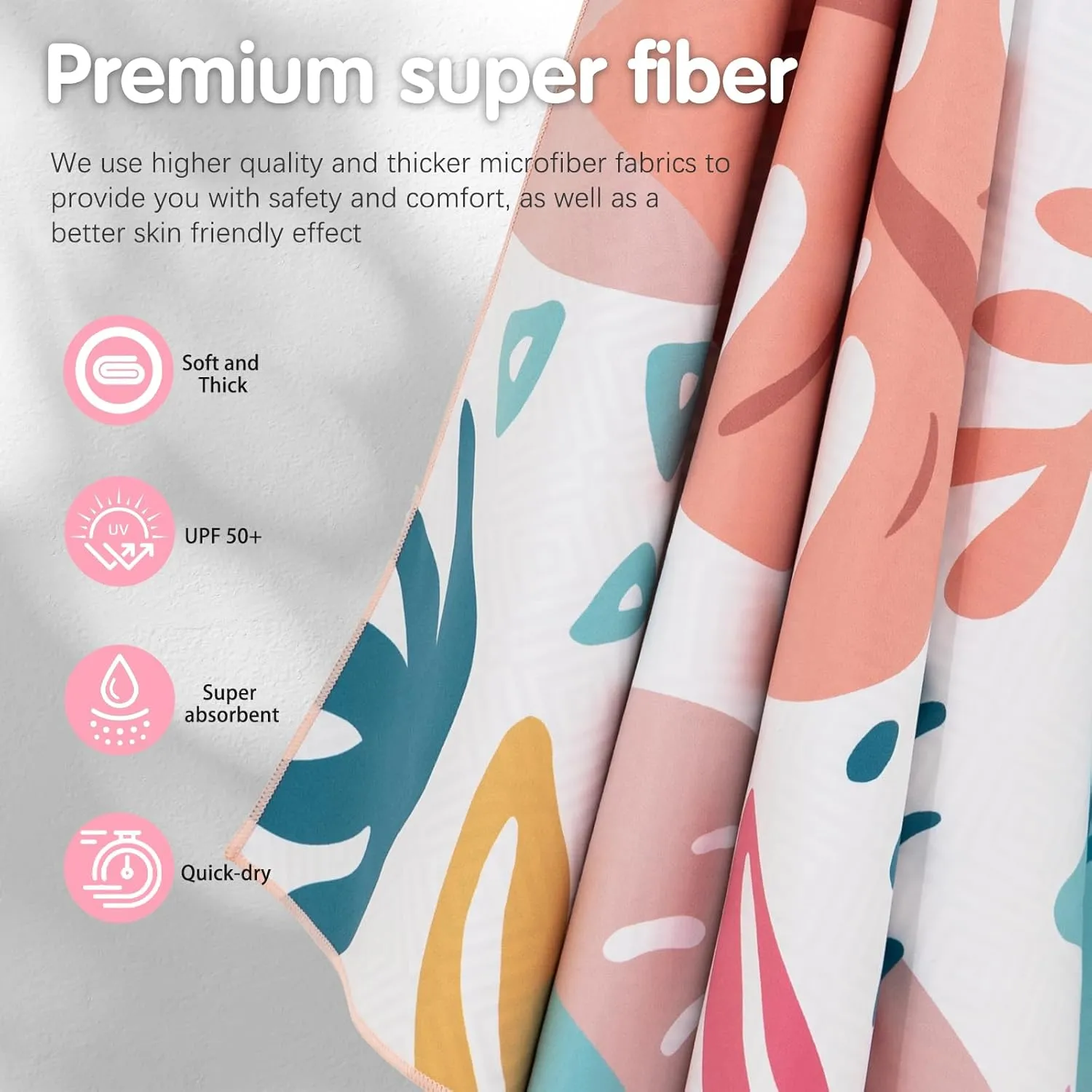 PY SUPER MODE 2 Pack Beach Towel - 75 x 35 inches Quick Dry Microfiber Beach Towels Oversized, Lightweight Soft and Absorbent Suitable for Swimming Pool Camping for Adults