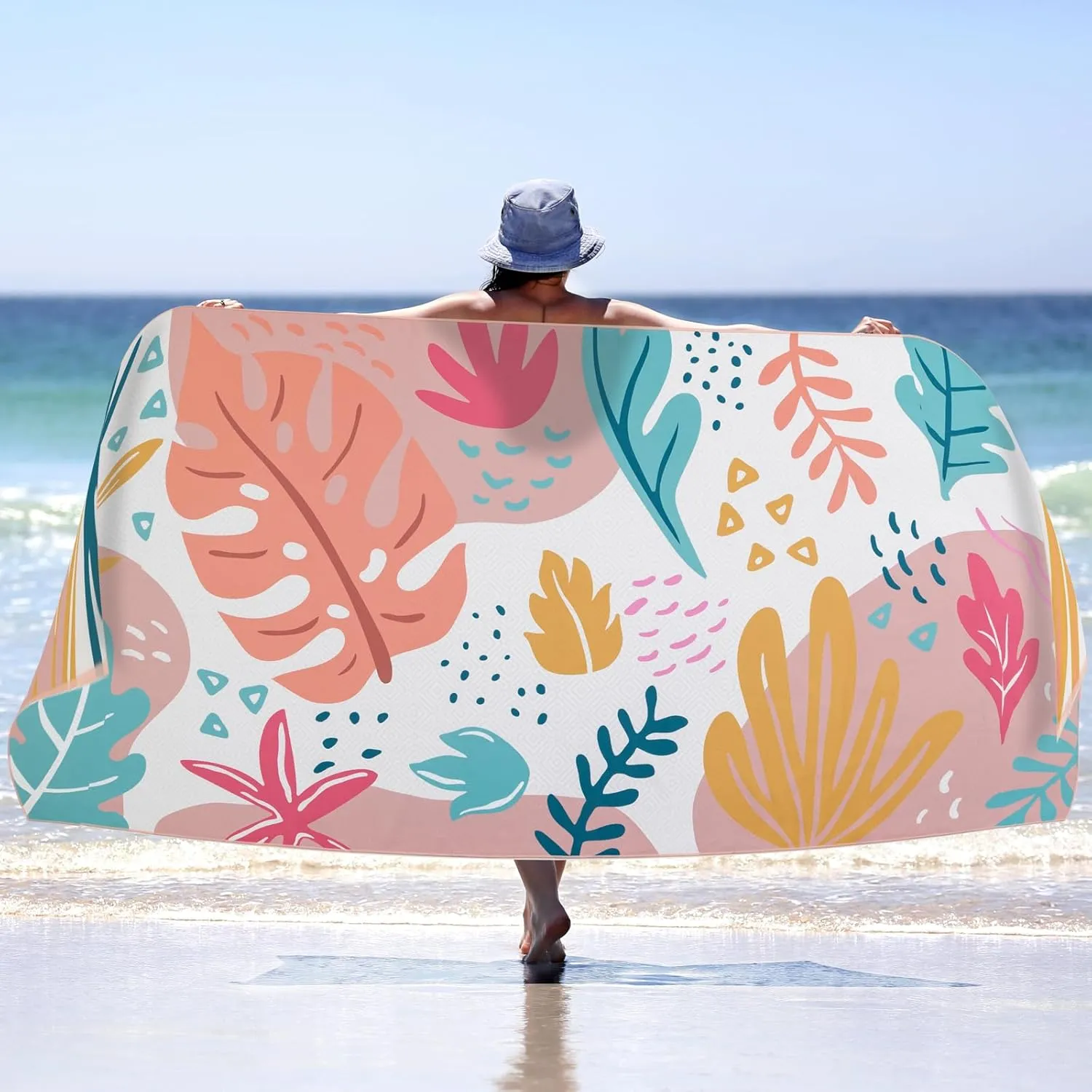 PY SUPER MODE 2 Pack Beach Towel - 75 x 35 inches Quick Dry Microfiber Beach Towels Oversized, Lightweight Soft and Absorbent Suitable for Swimming Pool Camping for Adults