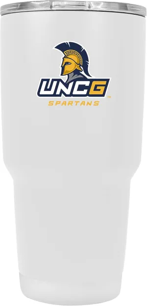 R and R Imports North Carolina Greensboro Spartans 24 oz White Insulated Stainless Steel Tumbler Officially Licensed Collegiate Product