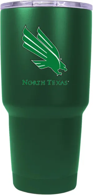 R and R Imports North Texas 24 oz Insulated Stainless Steel Tumbler Green Officially Licensed Collegiate Product