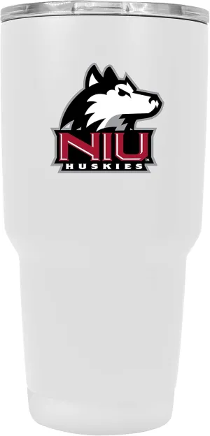 R and R Imports Northern Illinois Huskies 24 oz White Insulated Stainless Steel Tumbler Officially Licensed Collegiate Product